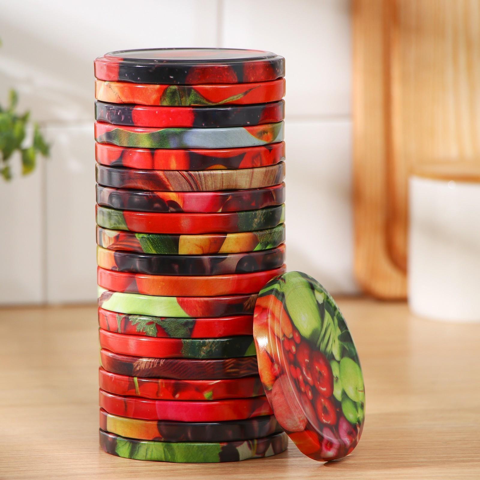 Крышка для консервирования «Элитная», ТО-82 мм, лакированная, упаковка 20 шт, цвет микс