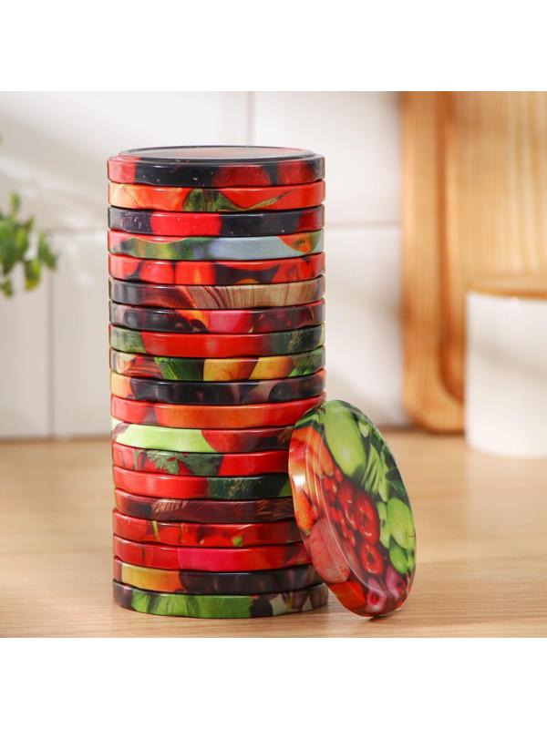 Крышка для консервирования «Элитная», ТО-82 мм, лакированная, упаковка 20 шт, цвет микс