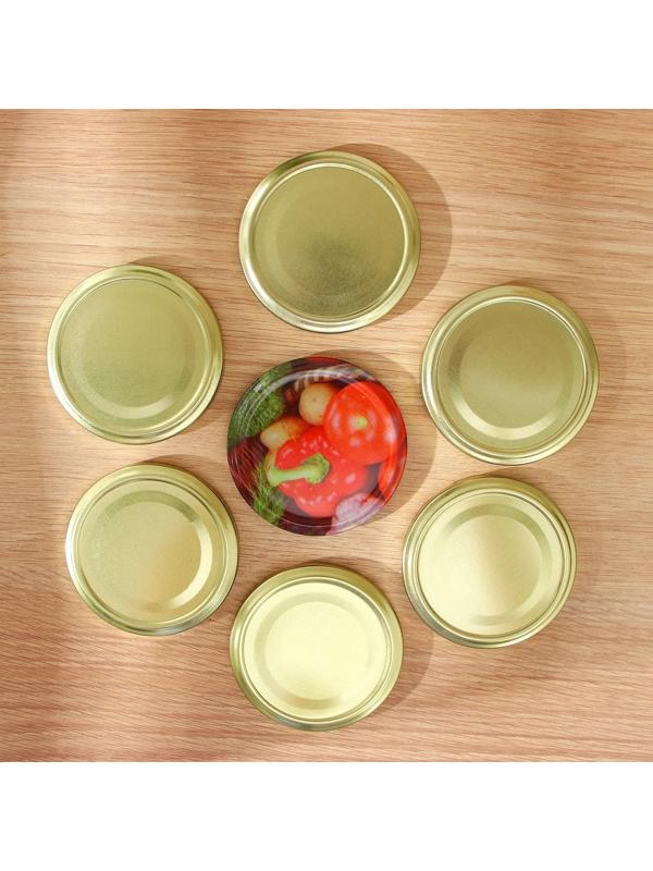 Крышка для консервирования «Ассорти», ТО-82 мм, винтовая, лакированная, упаковка 20 шт, цвет золотой