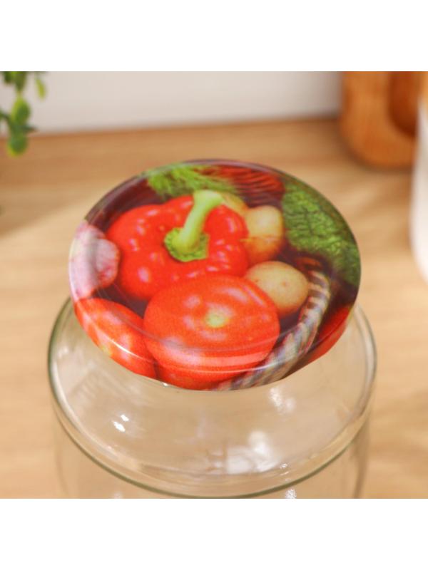 Крышка для консервирования «Ассорти», ТО-82 мм, винтовая, лакированная, упаковка 20 шт, цвет золотой