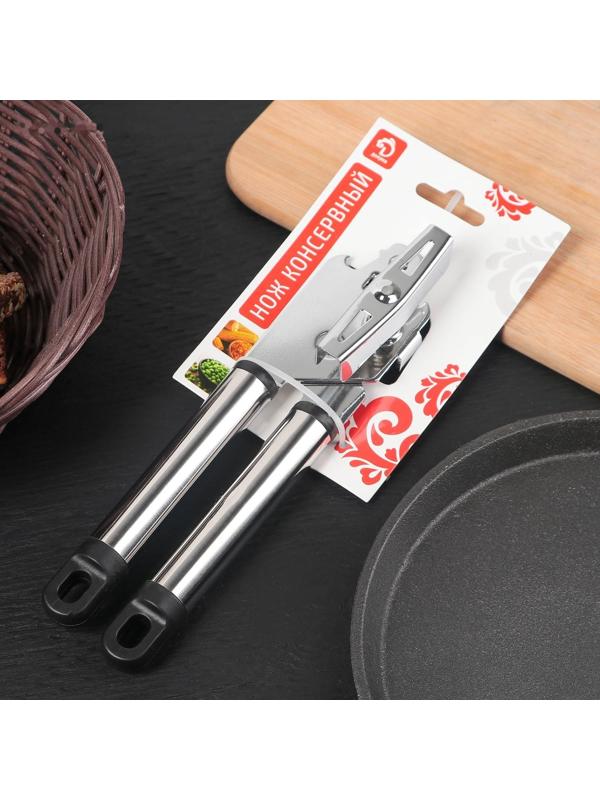 Нож консервный Доляна «Помощник», 20 см, цвет чёрный