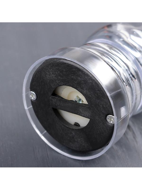 Мельница для специй «Фигура», пластиковый механизм, 17×6 см, цвет прозрачный