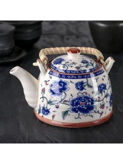 Чайник керамический заварочный «Цветение роз», 600 мл, с металлическим ситом