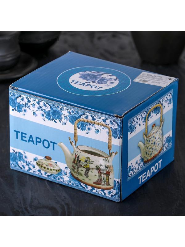 Чайник керамический заварочный «Цветение роз», 600 мл, с металлическим ситом