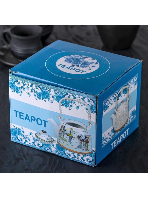 Чайник керамический заварочный «Бабочки», 900 мл, металлическое сито