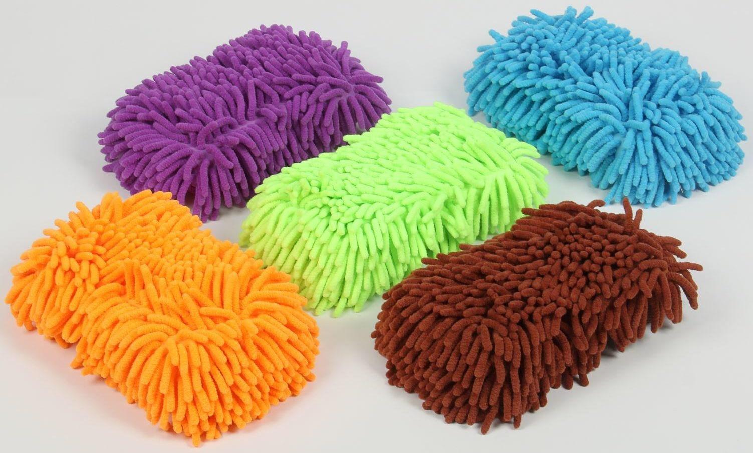 Губка для мытья авто, 24×11 см, микрофибра, микс