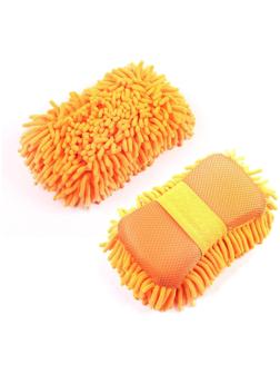 Губка для мытья авто, 24×11 см, микрофибра, микс