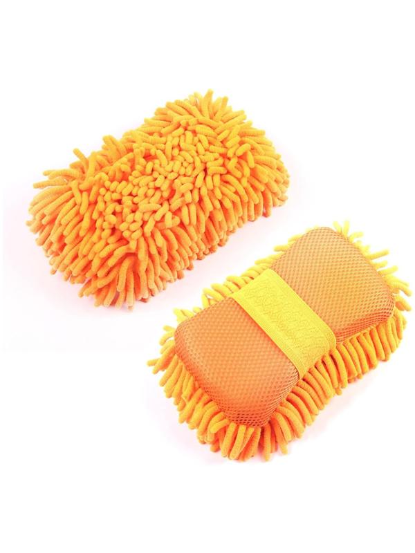 Губка для мытья авто, 24×11 см, микрофибра, микс