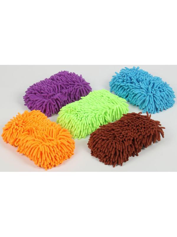 Губка для мытья авто, 24×11 см, микрофибра, микс