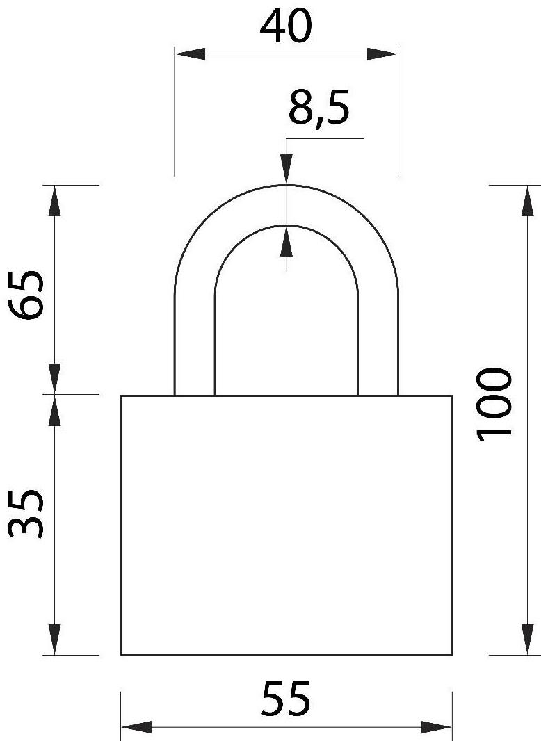 Замок навесной, тип 8, 9х60 мм, порошковое покрытие