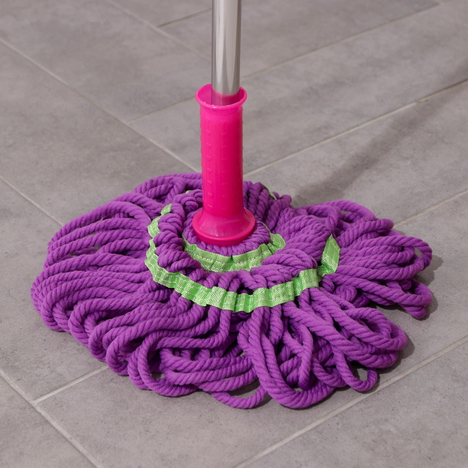 Швабра для мытья пола с отжимом Доляна, насадка из микрофибры 80 гр, стальная ручка 119 см, цвет МИКС