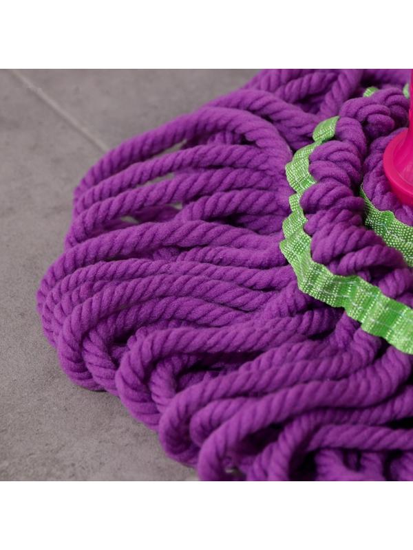 Швабра для мытья пола с отжимом Доляна, насадка из микрофибры 80 гр, стальная ручка 119 см, цвет МИКС