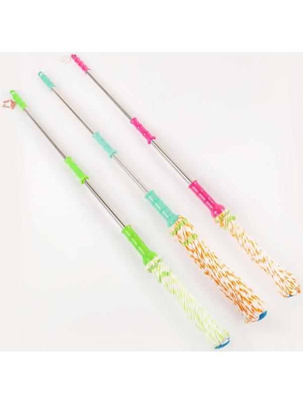 Швабра для мытья пола с отжимом Доляна, насадка из микрофибры 80 гр, стальная ручка 119 см, цвет МИКС