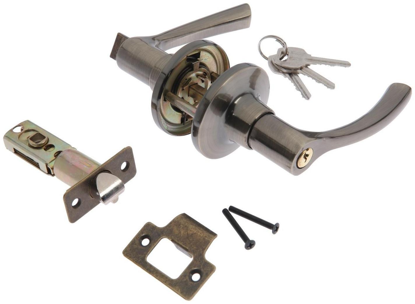 Защелка (мод.3186), межкомнатная, фиксатор, 3 ключа, цвет бронза