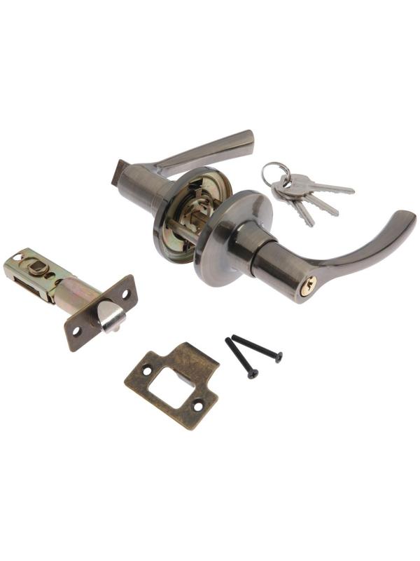 Защелка (мод.3186), межкомнатная, фиксатор, 3 ключа, цвет бронза