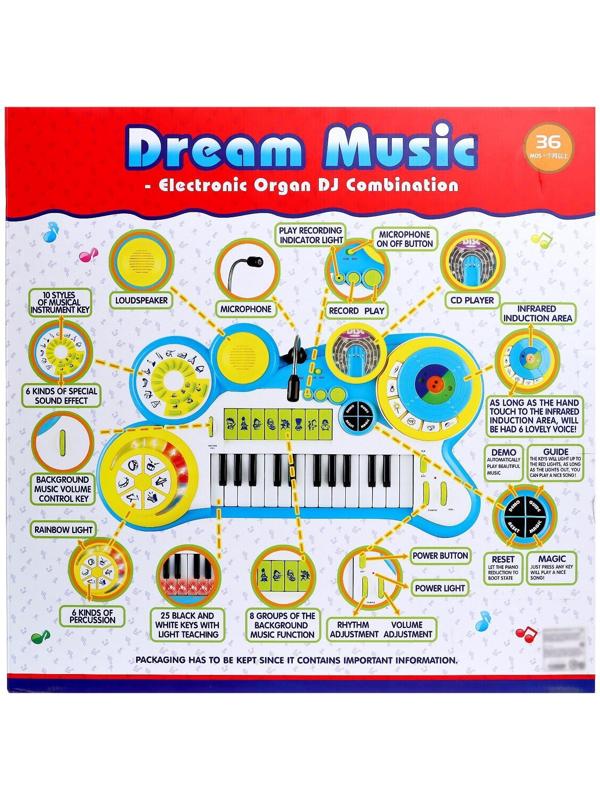 Синтезатор «Музыкальный микс» с микрофоном и стульчиком, звуковые эффекты, работает от батареек