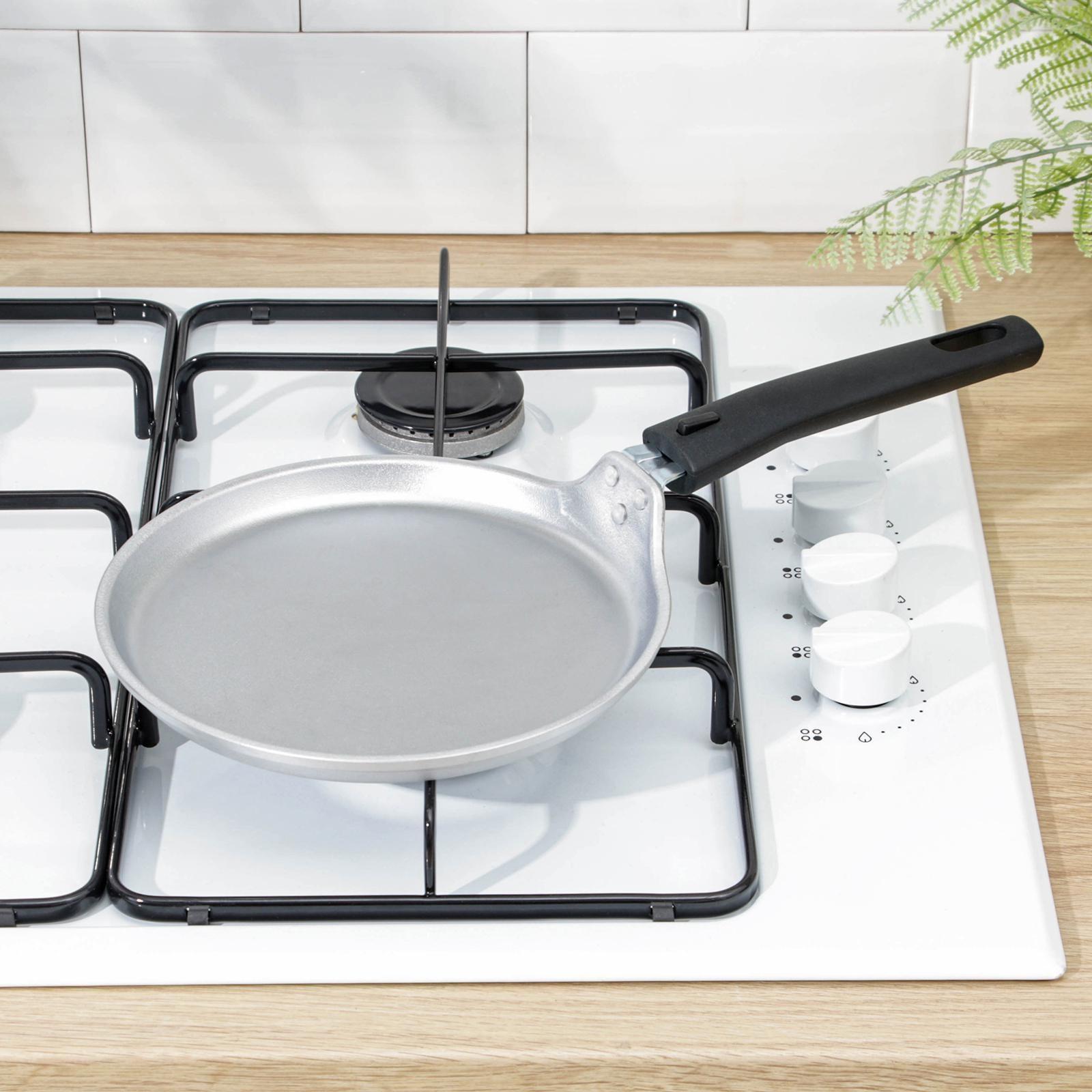 Сковорода блинная, d=20 см, пластиковая ручка, цвет хромированный