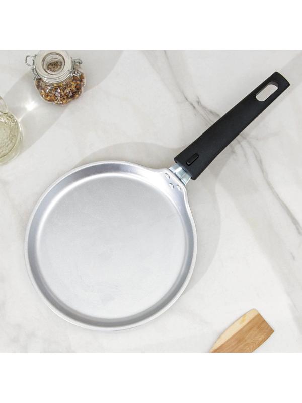 Сковорода блинная, d=20 см, пластиковая ручка, цвет хромированный