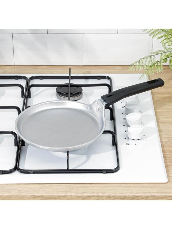 Сковорода блинная, d=20 см, пластиковая ручка, цвет хромированный