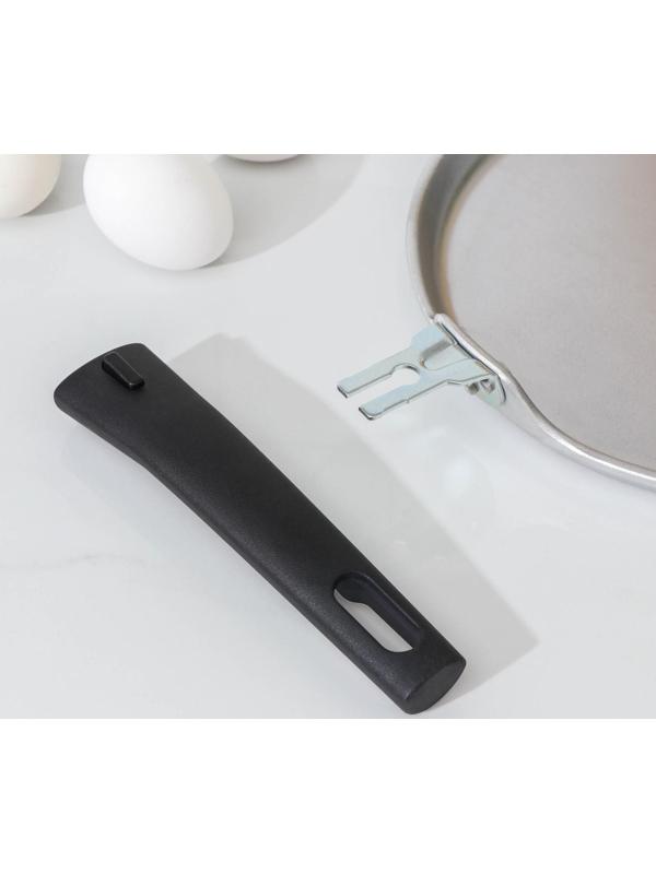 Сковорода блинная, d=22 см, пластиковая ручка, цвет хромированный