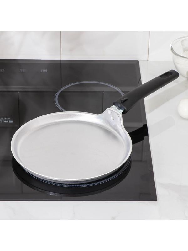 Сковорода блинная, d=22 см, пластиковая ручка, цвет хромированный