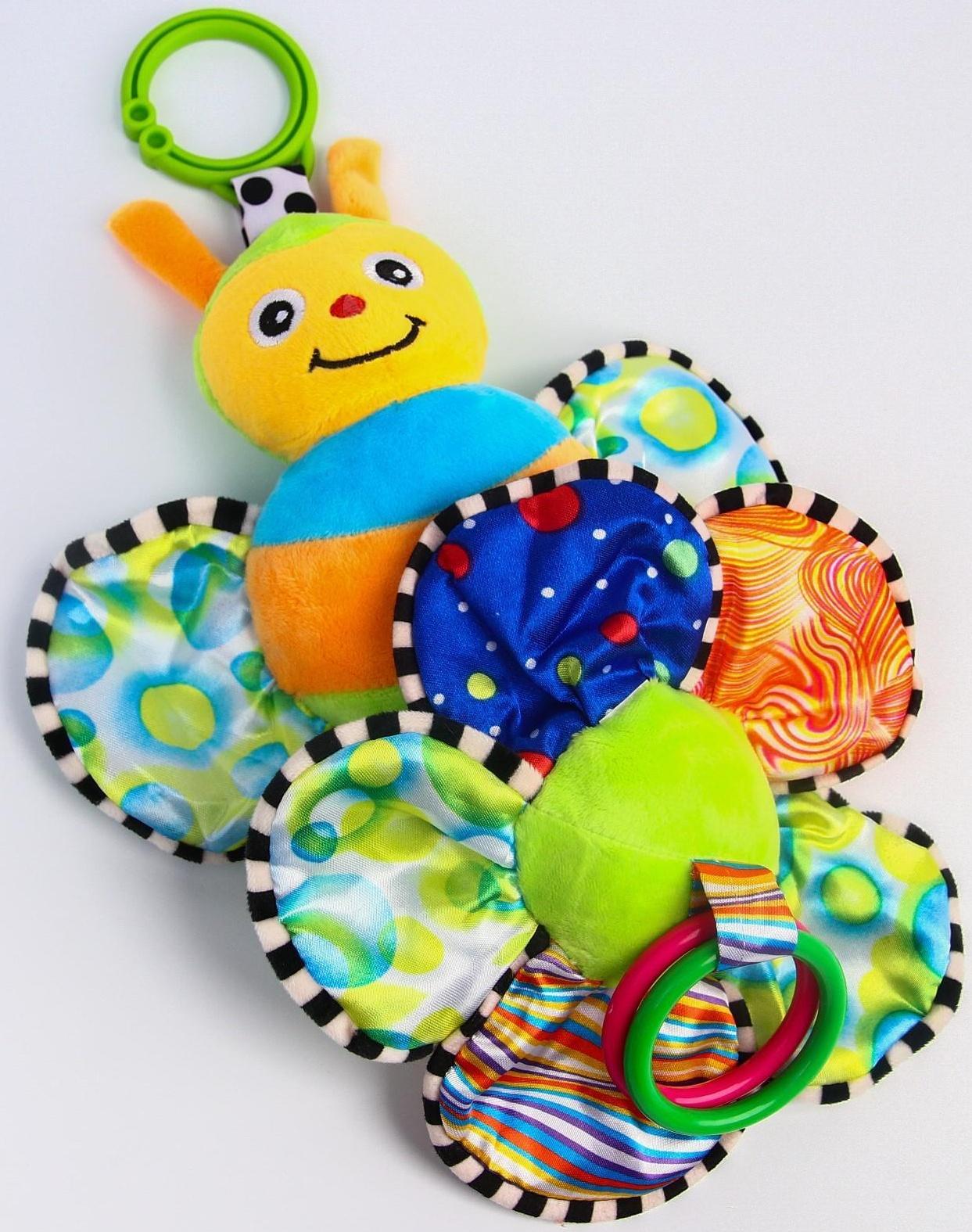 Подвеска музыкальная мягкая «Пчелка на цветке» на кроватку/коляску, р-р 36 - 35 см.