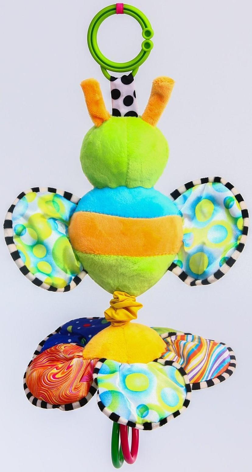 Подвеска музыкальная мягкая «Пчелка на цветке» на кроватку/коляску, р-р 36 - 35 см.