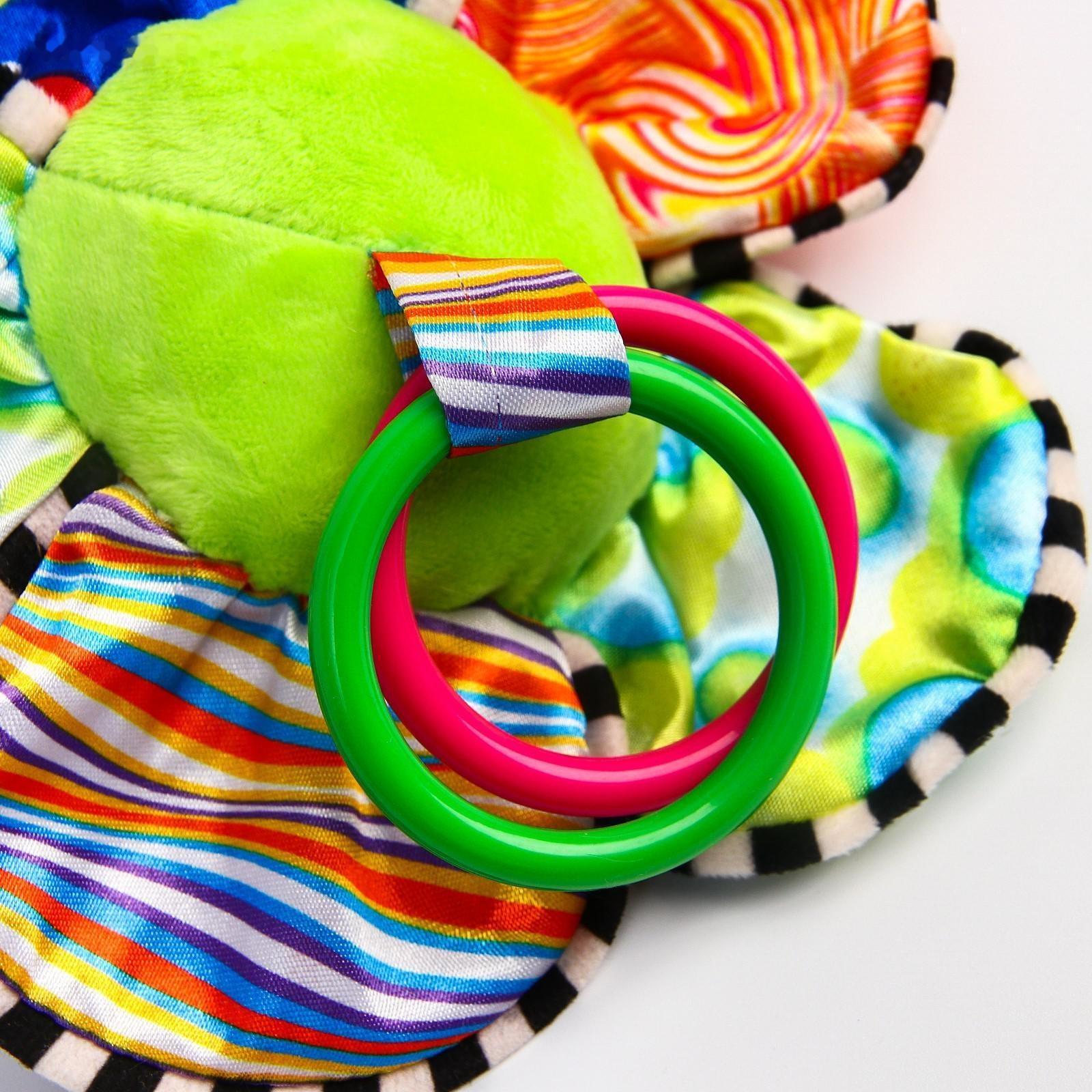 Подвеска музыкальная мягкая «Пчелка на цветке» на кроватку/коляску, р-р 36 - 35 см.