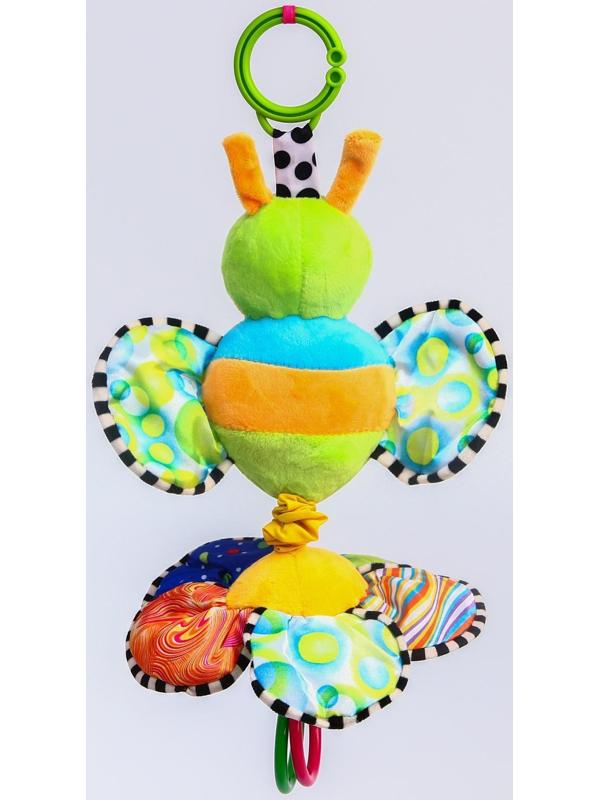 Подвеска музыкальная мягкая «Пчелка на цветке» на кроватку/коляску, р-р 36 - 35 см.