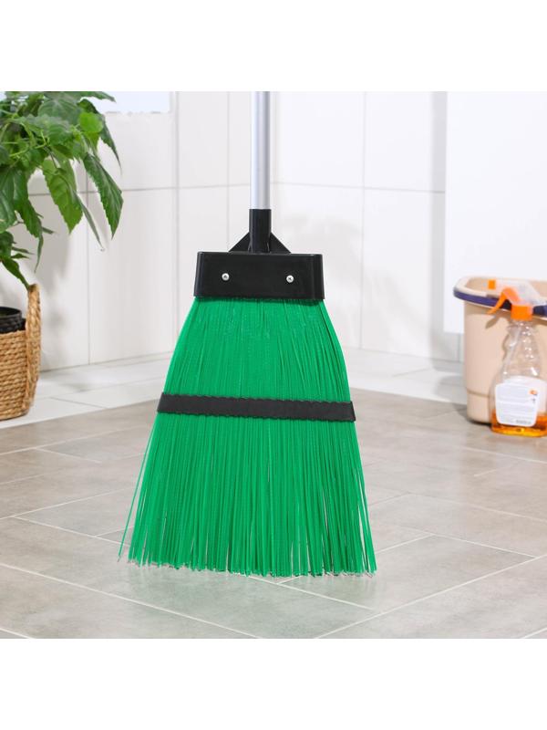 Метла пластиковая Доляна, алюминиевый телескопический черенок