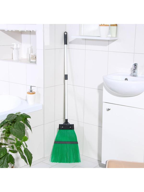 Метла пластиковая Доляна, алюминиевый телескопический черенок