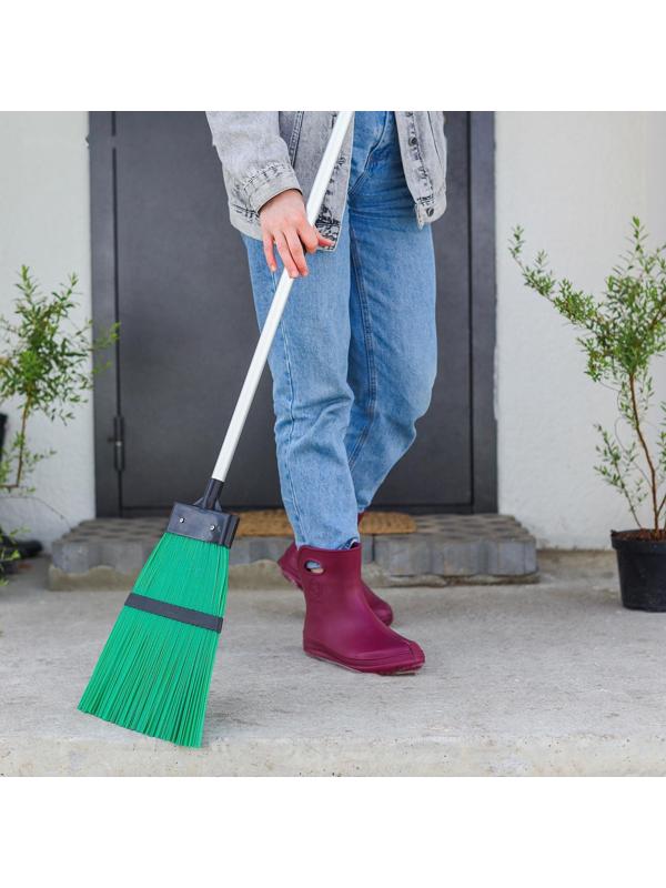 Метла пластиковая Доляна, алюминиевый телескопический черенок