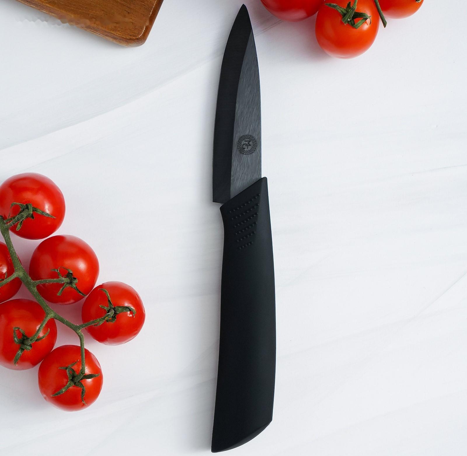 Нож кухонный керамический Magistro Black, лезвие 7,5 см, ручка soft touch