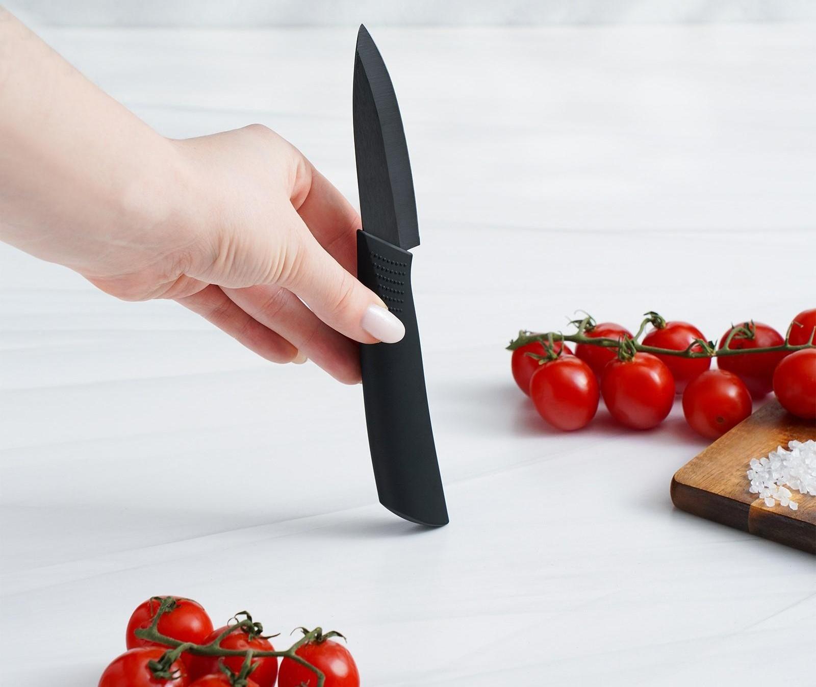 Нож кухонный керамический Magistro Black, лезвие 7,5 см, ручка soft touch