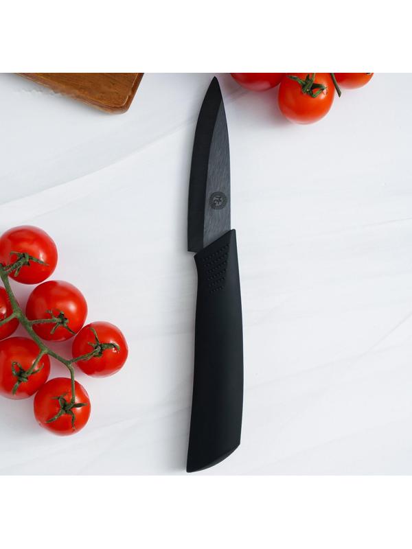 Нож кухонный керамический Magistro Black, лезвие 7,5 см, ручка soft touch