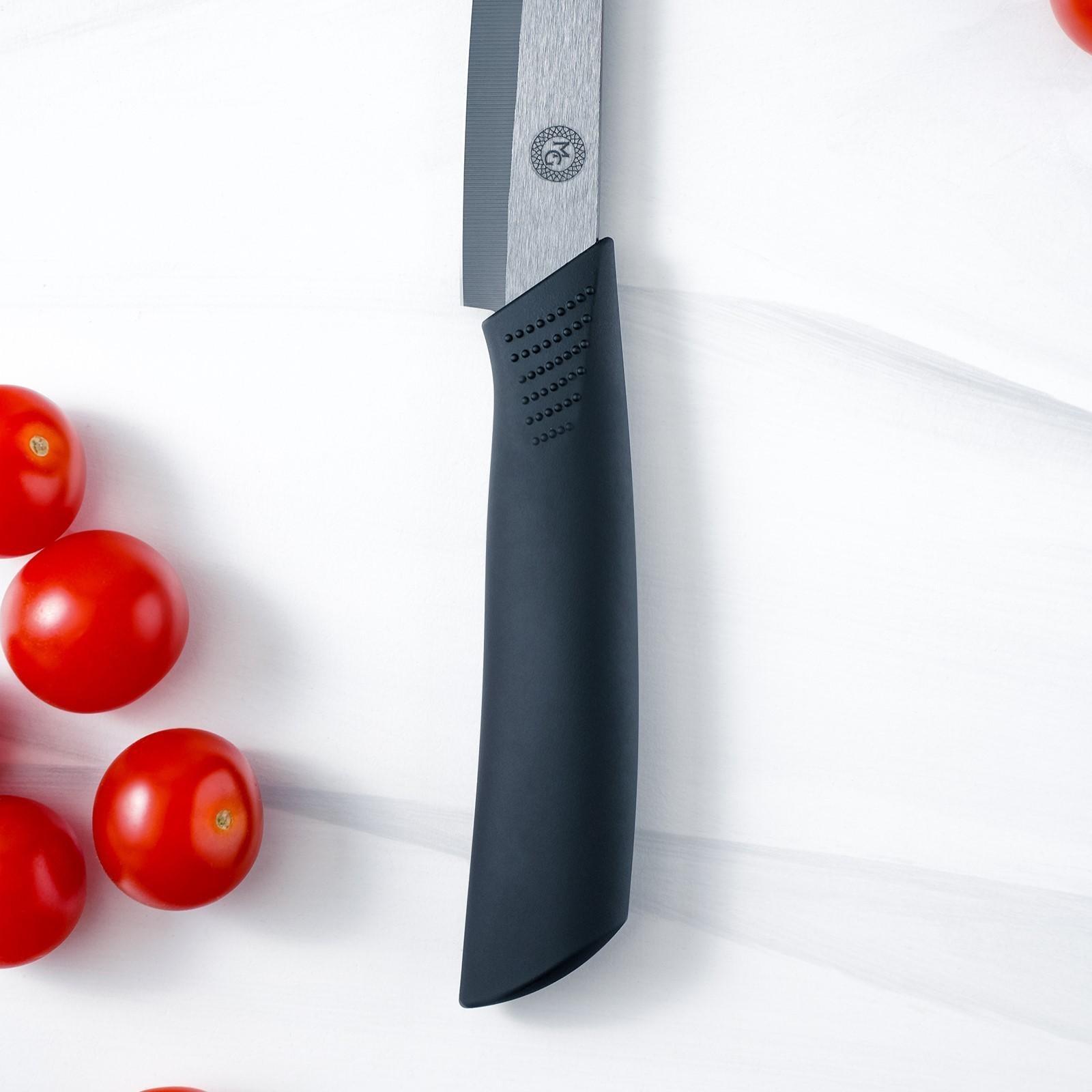 Нож кухонный керамический Magistro Black, лезвие 9,5 см, ручка soft touch