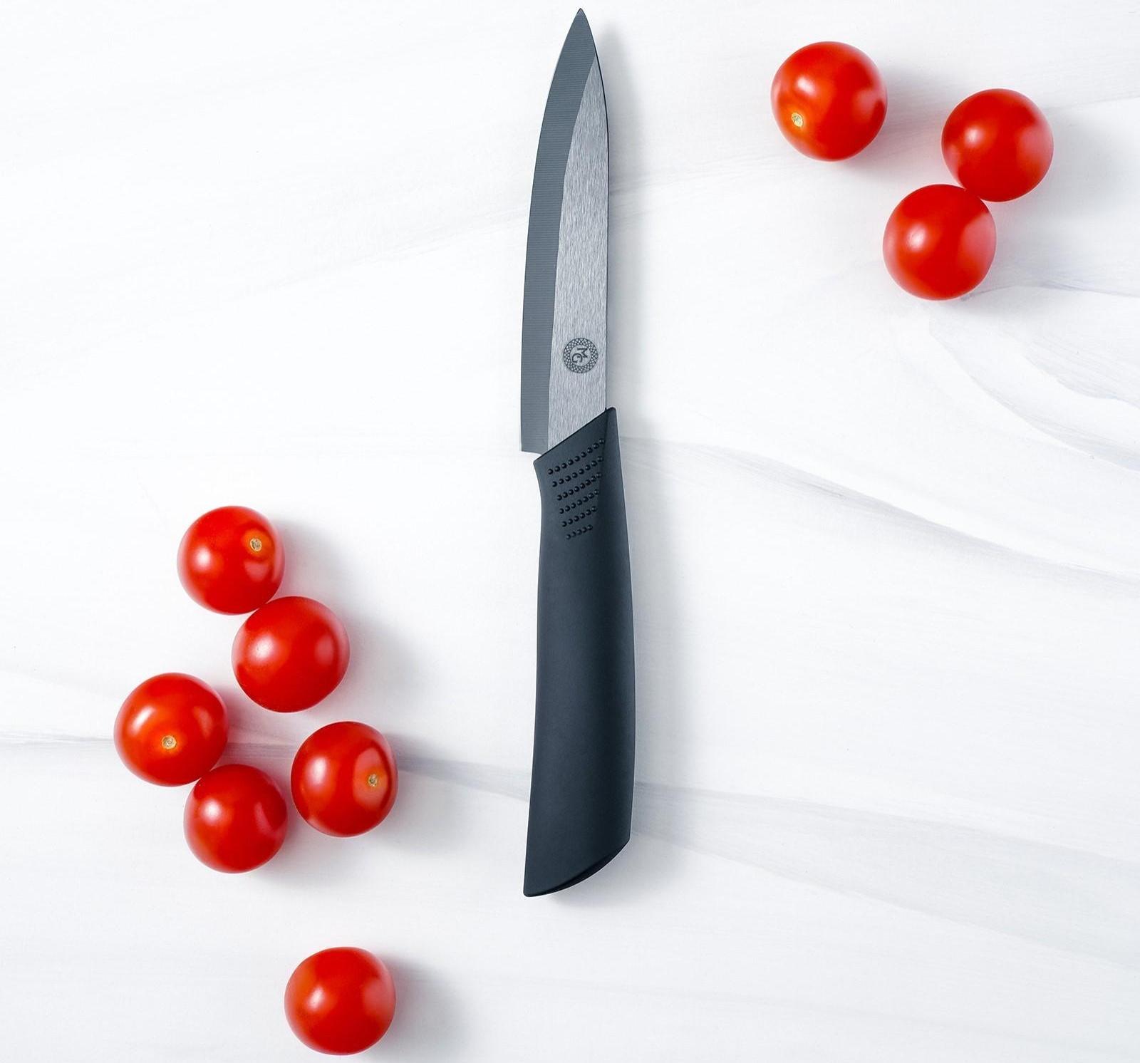 Нож кухонный керамический Magistro Black, лезвие 9,5 см, ручка soft touch