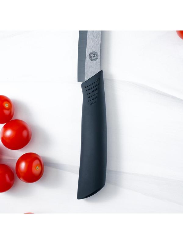 Нож кухонный керамический Magistro Black, лезвие 9,5 см, ручка soft touch