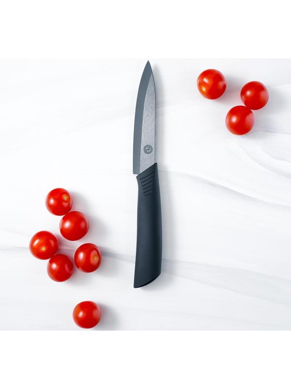 Нож кухонный керамический Magistro Black, лезвие 9,5 см, ручка soft touch
