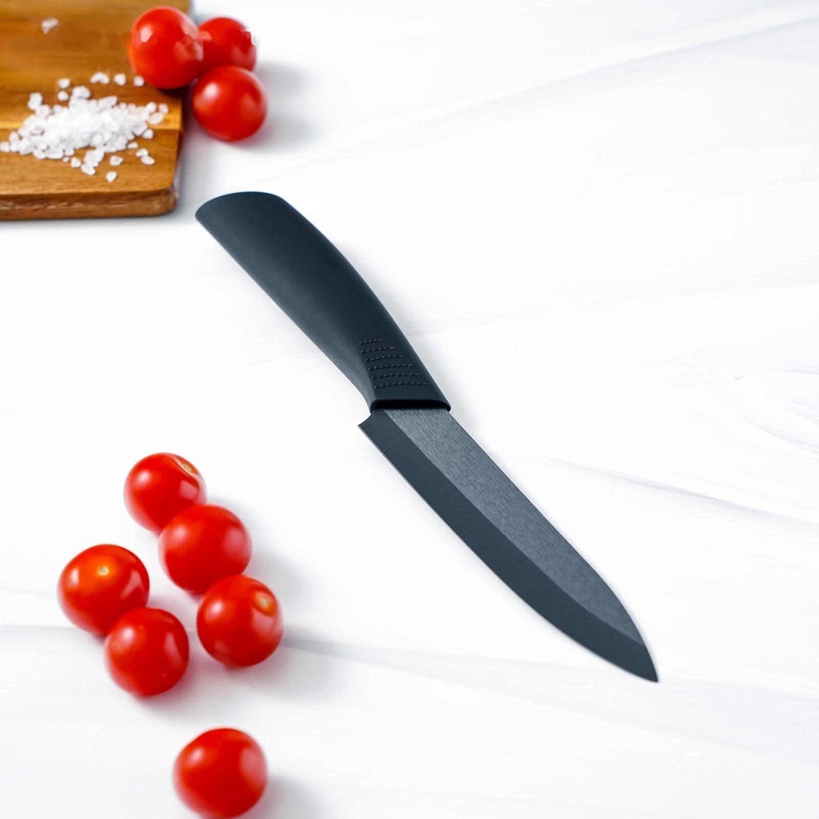 Нож кухонный керамический Magistro Black, лезвие 12,5 см, ручка soft touch