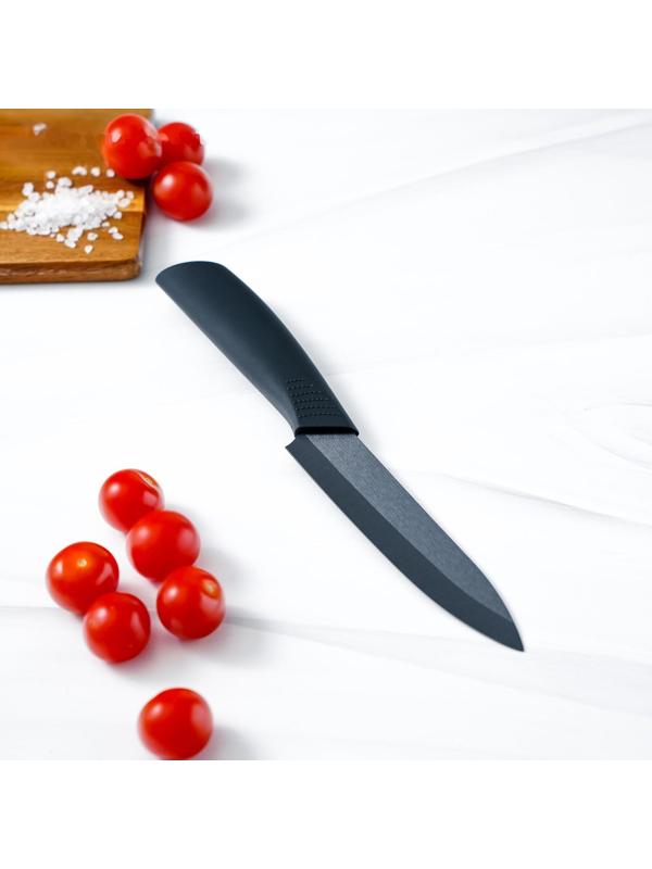 Нож кухонный керамический Magistro Black, лезвие 12,5 см, ручка soft touch
