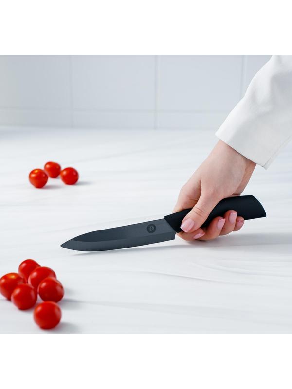 Нож кухонный керамический Magistro Black, лезвие 12,5 см, ручка soft touch