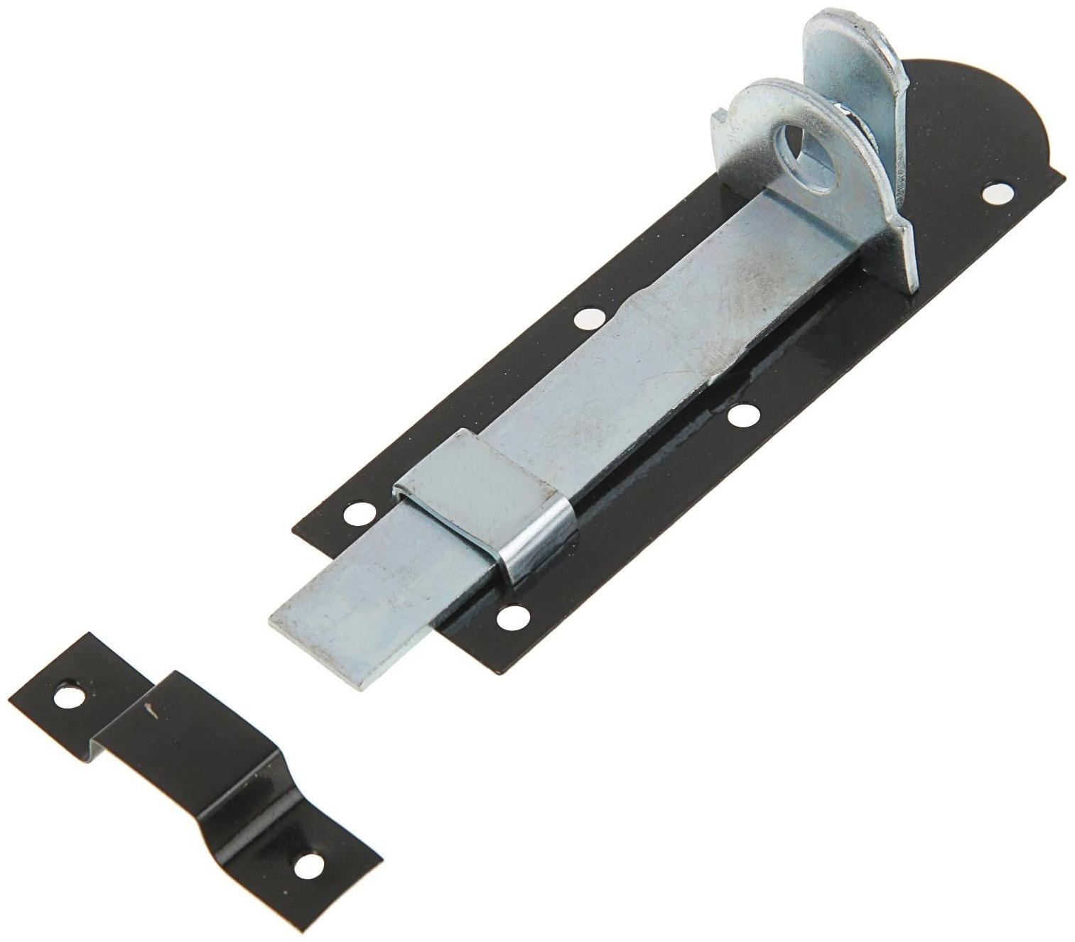 Задвижка дверная, 12.5 см, 2.5 мм, плоская, оцинкованная, крашеная