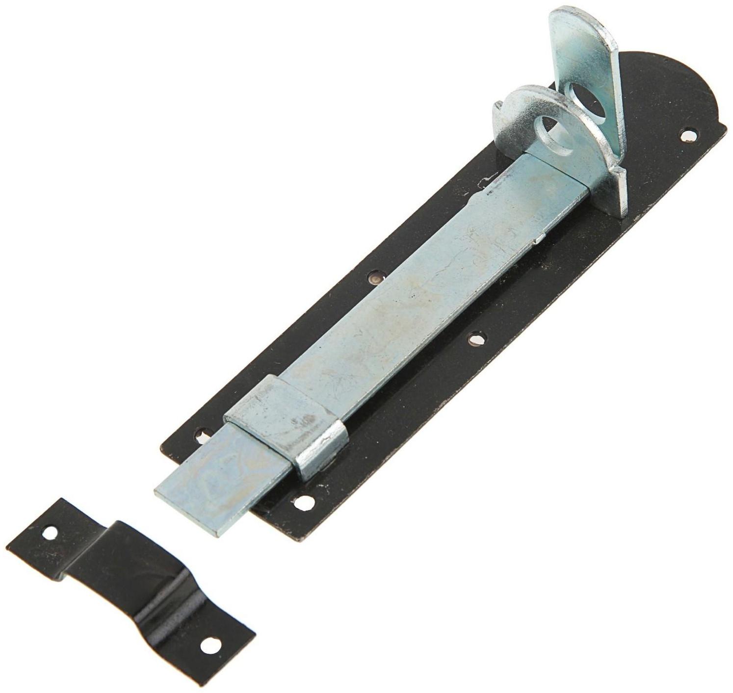 Задвижка дверная, 15 см, 2.5 мм, плоская, оцинкованная, крашеная