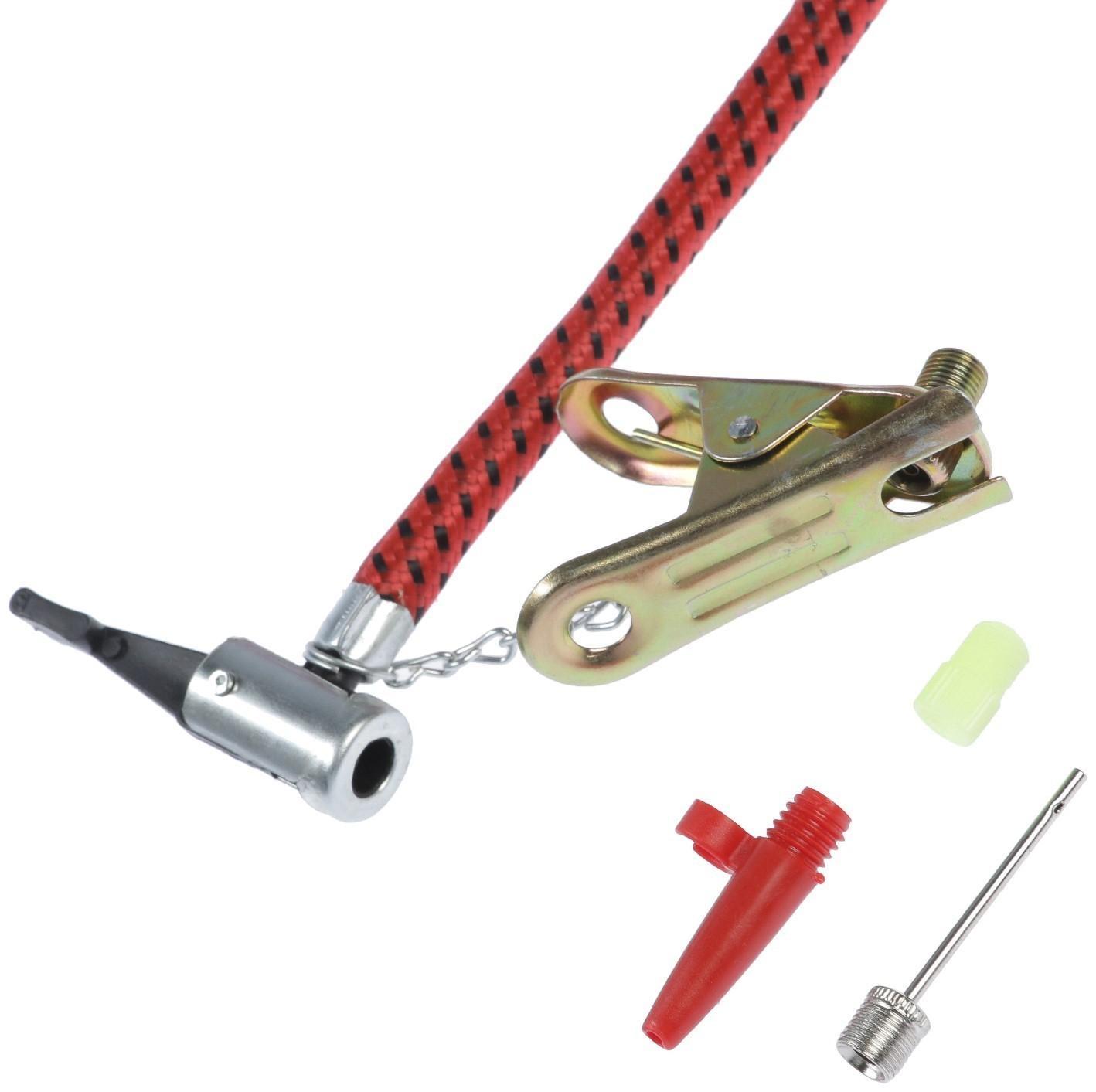 Насос ножной TORSO с манометром, 1 цилиндр, усиленный