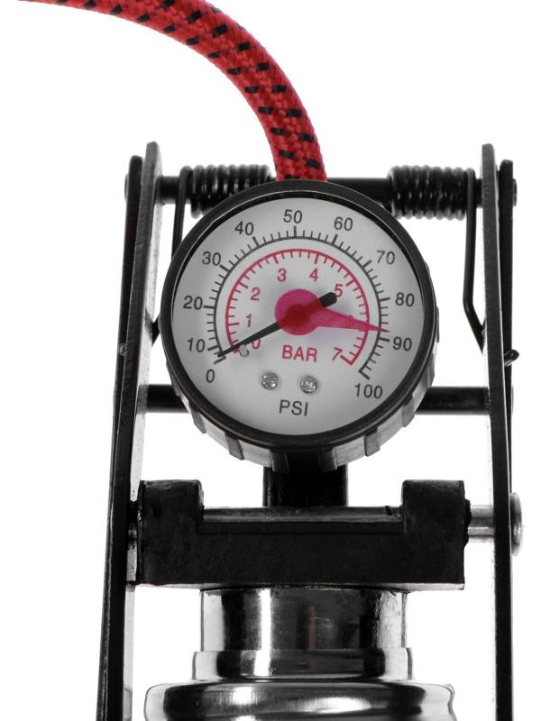 Насос ножной TORSO с манометром, 1 цилиндр, усиленный