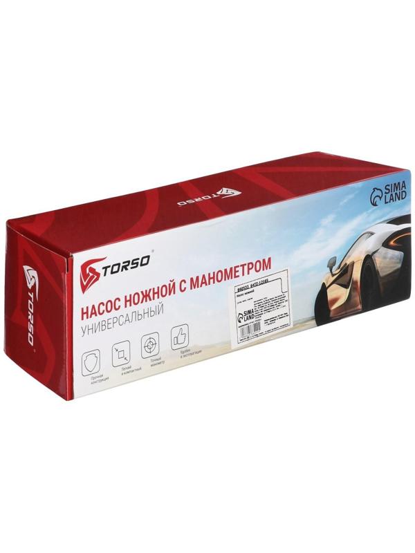 Насос ножной TORSO с манометром, 1 цилиндр, усиленный