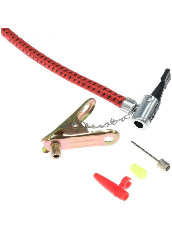 Насос ножной Cartage с манометром, 2 цилиндра, усиленный