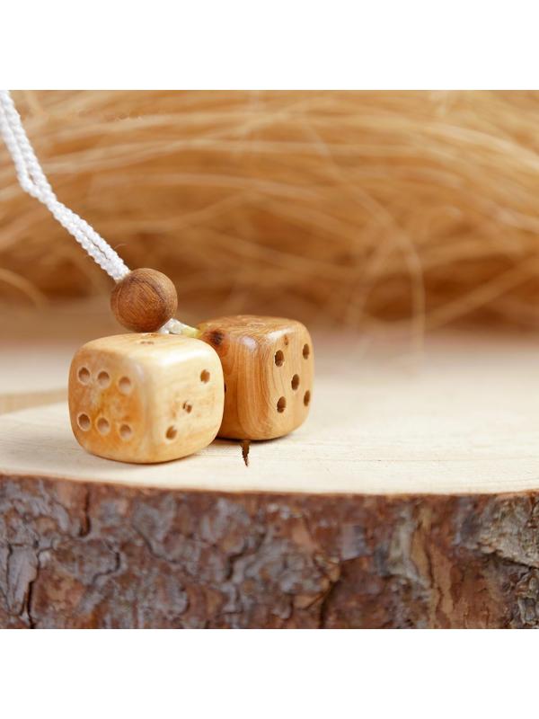 Подвеска в автомобиль «Кубики», средние, 2,5 см, можжевельник