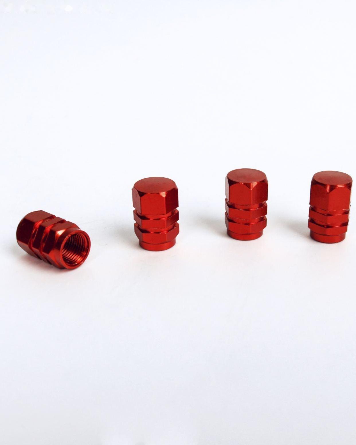 Колпачок на вентиль TORSO, красный, набор 4 шт